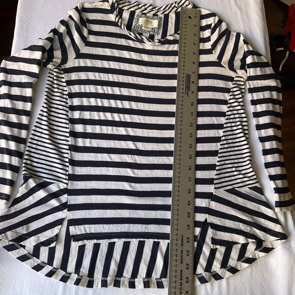 Maeve Women’s Long Sleeve Crew-neck Blouse size XS, White & Navy Blue Stripes - Picture 4 of 6